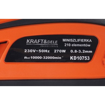 Mini szlifierka 270W + akcesoria 210el. KD10753