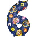 Paw Patrol Foil balloon number 6 - 66 cm