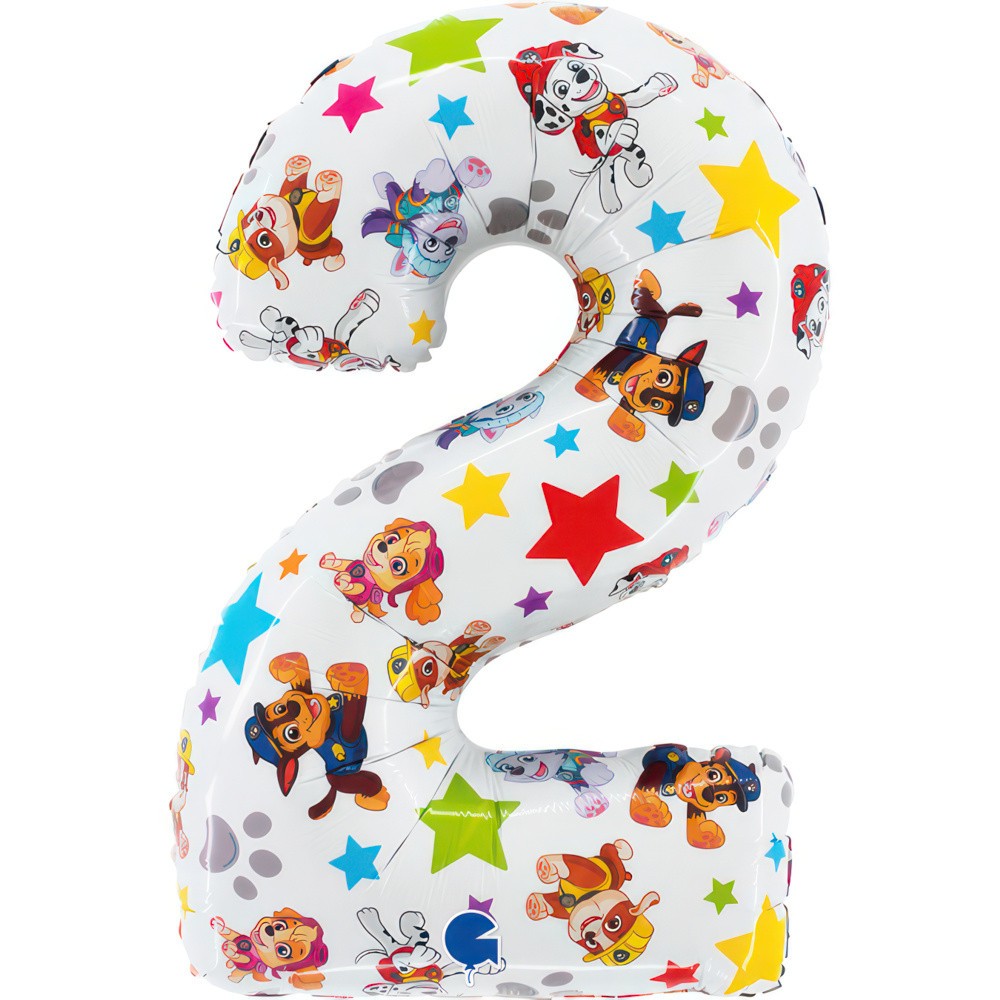 Paw Patrol Star Number 2 foil balloon 66 cm
