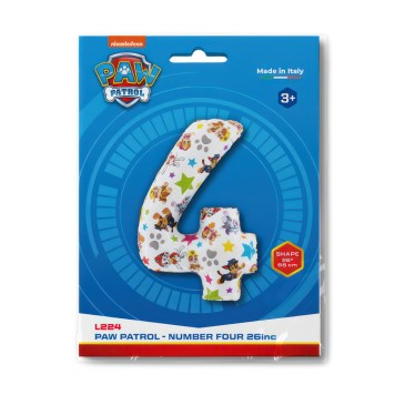 Paw Patrol Star Number 4 foil balloon 66 cm