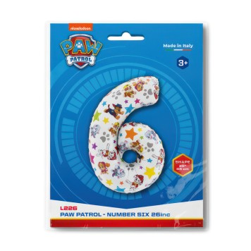 Paw Patrol Star Number 6 foil balloon 66 cm