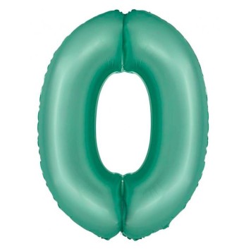 Number Mint Mat Mint Number 0 Foil Balloon 76 cm