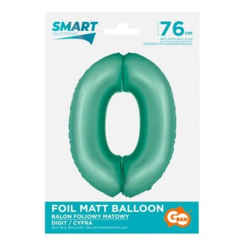 Number Mint Mat Mint Number 0 Foil Balloon 76 cm