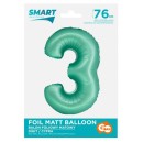 Number Mint Mat Mint number 3 foil balloon 76 cm