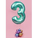 Number Mint Mat Mint number 3 foil balloon 76 cm