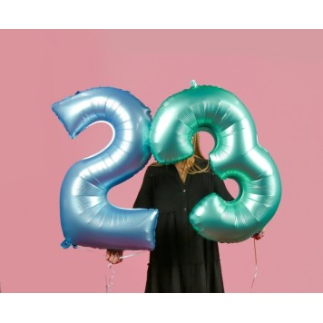 Number Mint Mat Mint number 3 foil balloon 76 cm