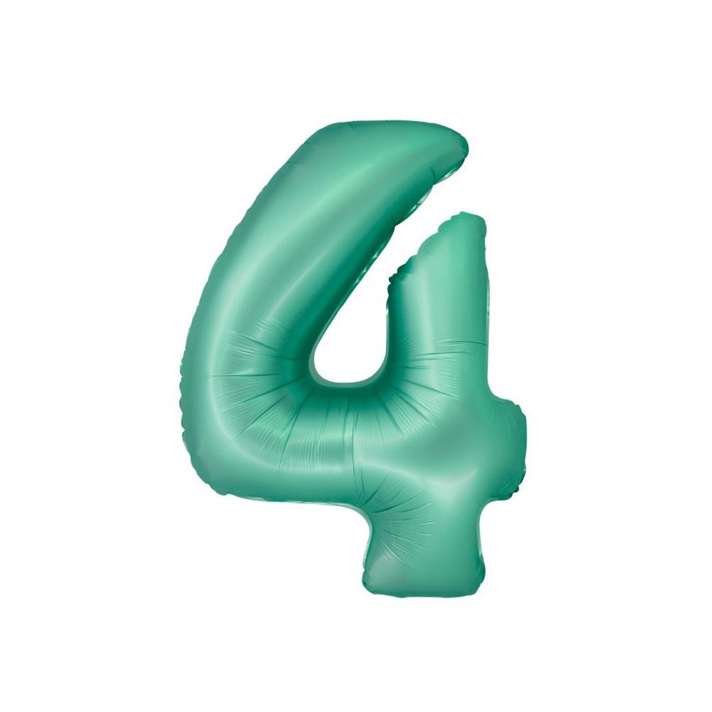 Number Mint Mat Mint number 4 foil balloon 76 cm