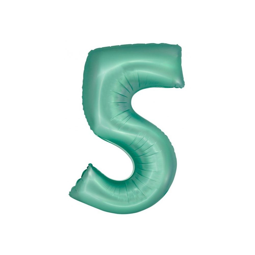 Number Mint Mat Mint Number 5 Foil Balloon 76 cm