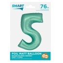 Number Mint Mat Mint Number 5 Foil Balloon 76 cm