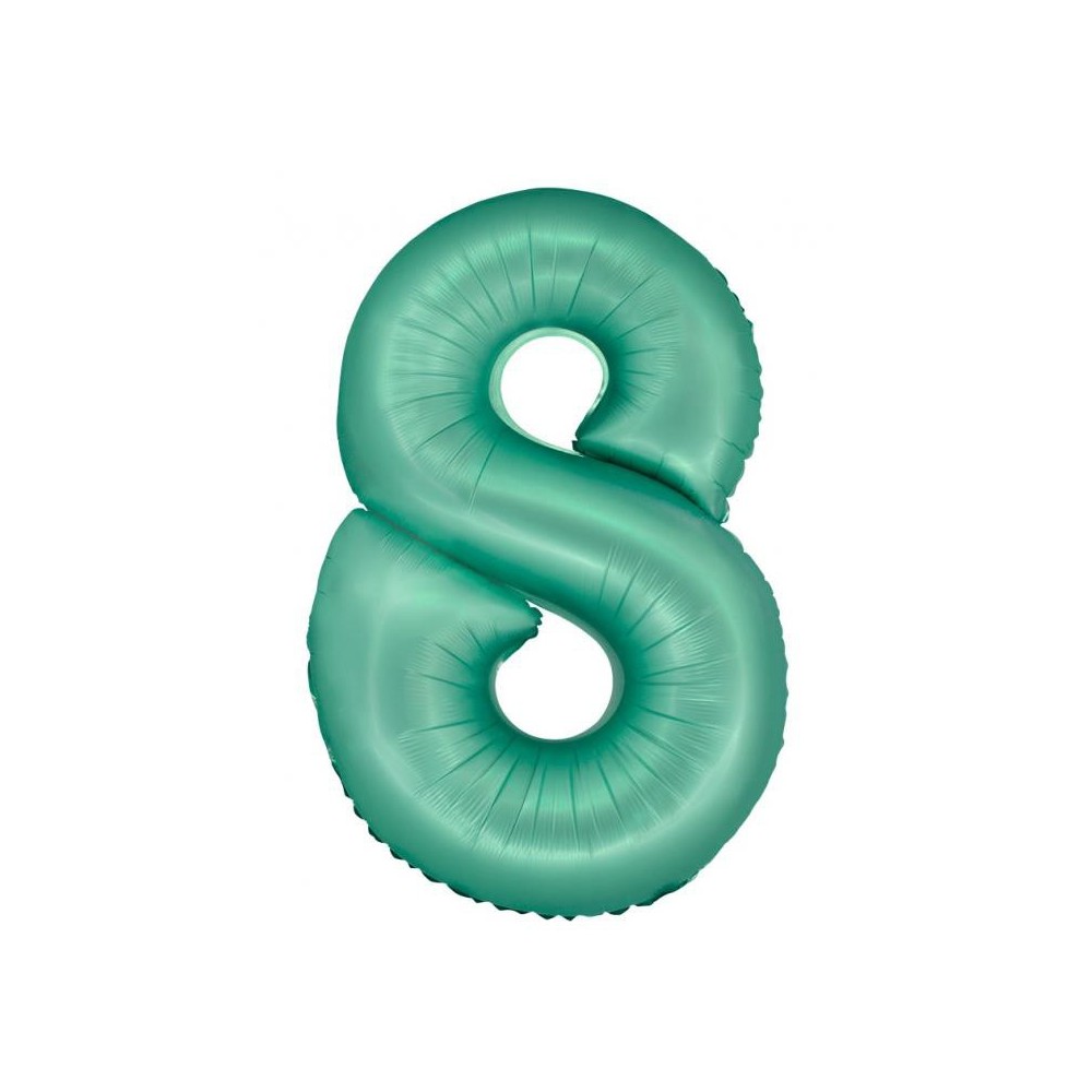 Number Mint Mat Mint 8 Number Foil Balloon 76 cm