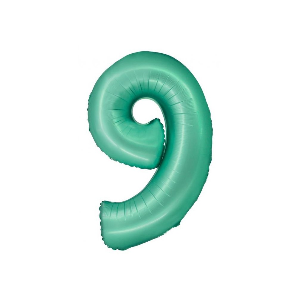 Number Mint Mat Mint Number 9 Foil Balloon 76 cm
