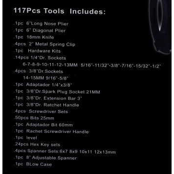 Zestaw narzędzi 117 el. w walizce KD10831