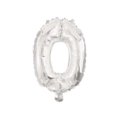Number Giant Number 0 Silver Foil Balloon 85 cm