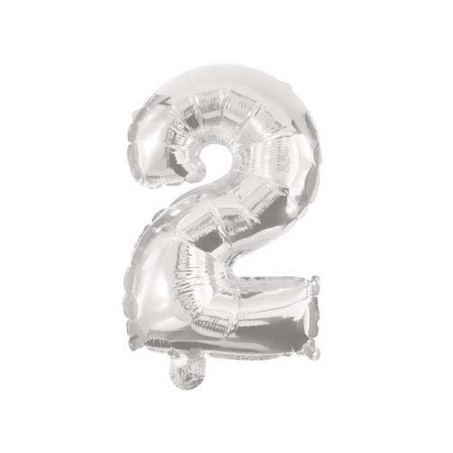 Number Giant 2 Silver Number Foil Balloon 85 cm