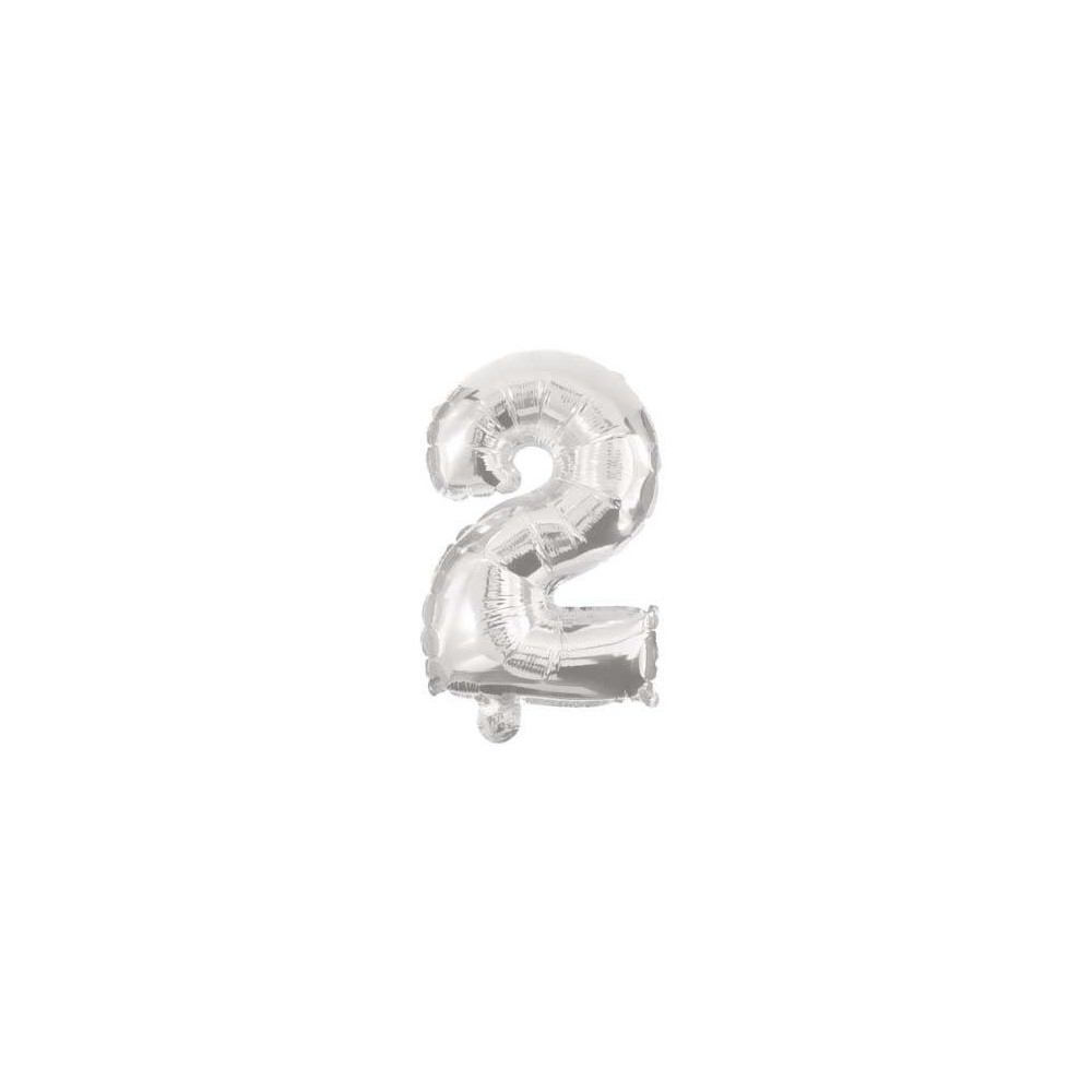Number Giant 2 Silver Number Foil Balloon 85 cm