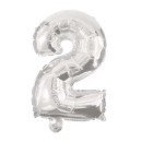 Number Giant 2 Silver Number Foil Balloon 85 cm