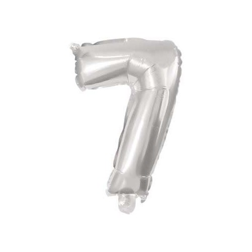 Number Giant Number 7 Silver Foil Balloon 85 cm