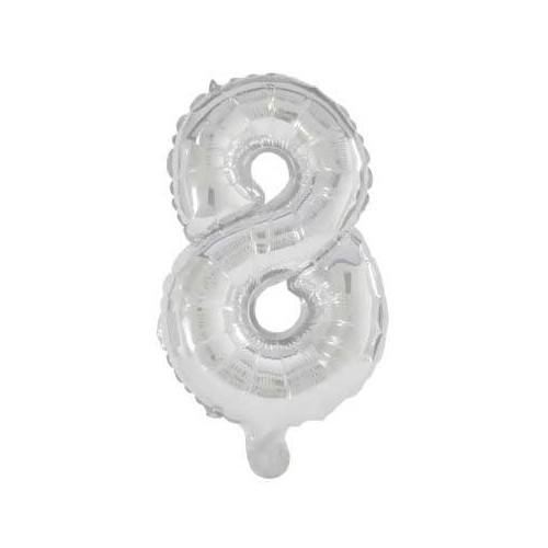 Number Giant Number 8 Silver Foil Balloon 85 cm