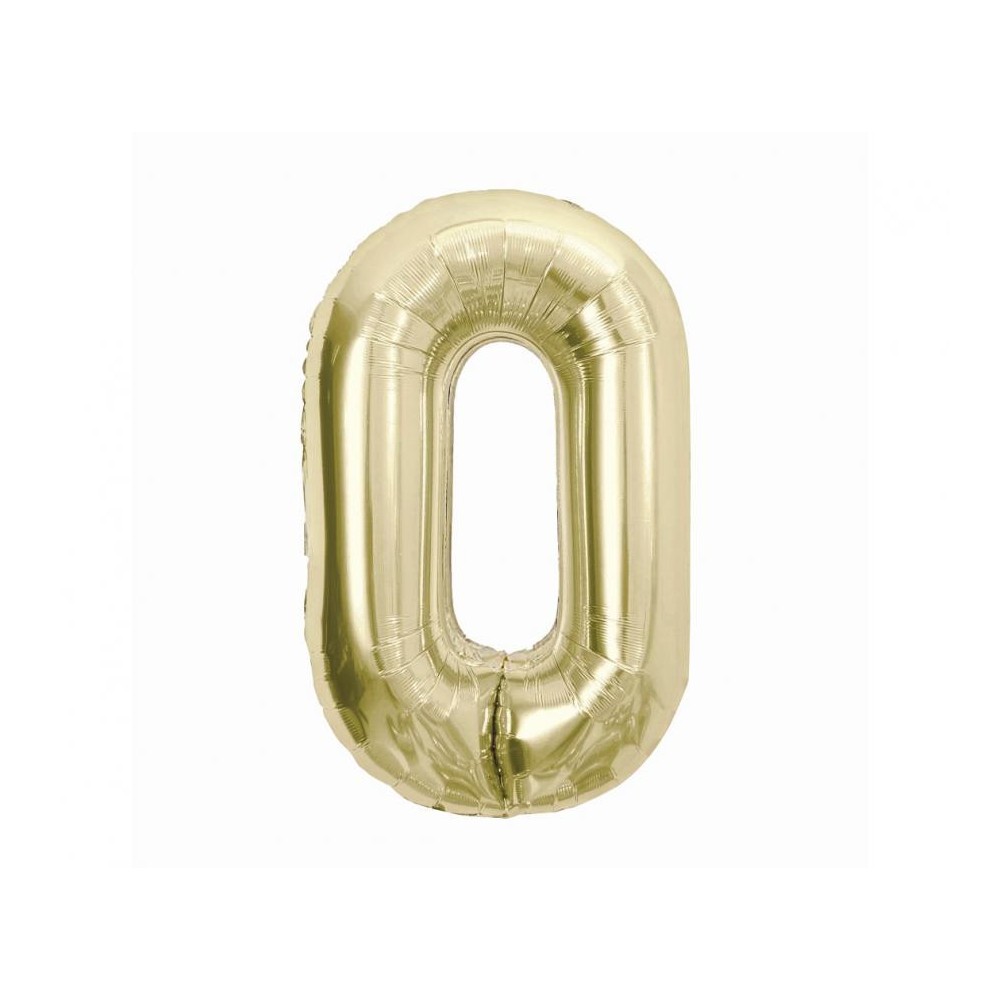 Number B&C Champagne Champagne-colored number 0 foil balloon 85 cm