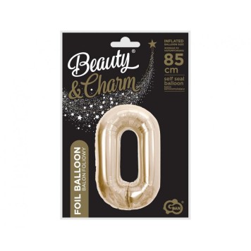 Number B&C Champagne Champagne-colored number 0 foil balloon 85 cm