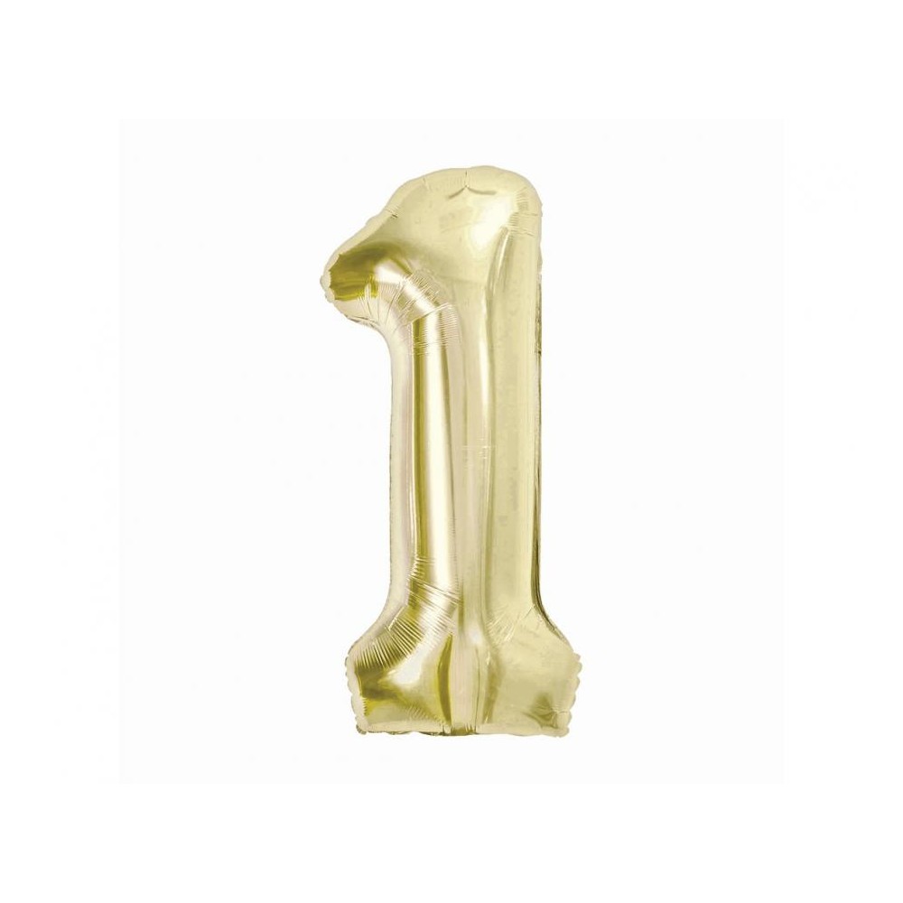 Number B&C Champagne Champagne-colored Number 1 Foil Balloon 85 cm