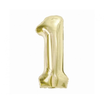 Number B&C Champagne Champagne-colored Number 1 Foil Balloon 85 cm