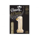 Number B&C Champagne Champagne-colored Number 1 Foil Balloon 85 cm
