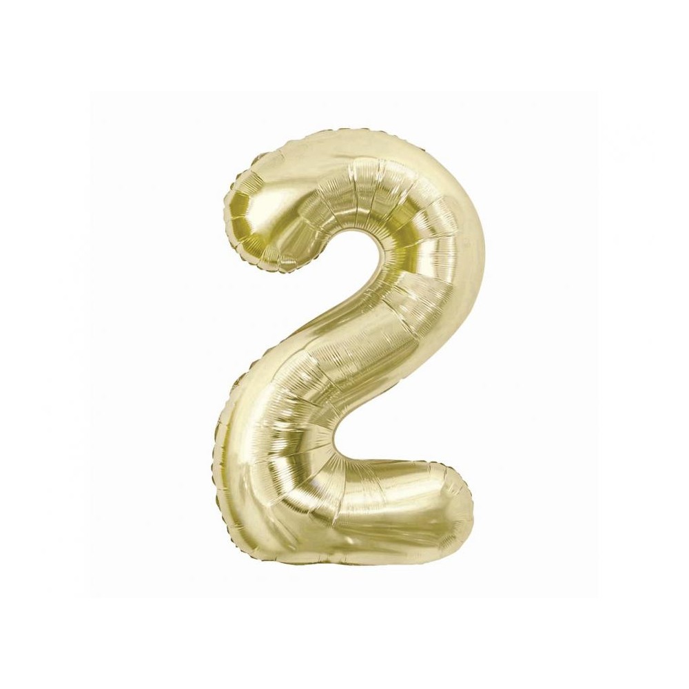 Number B&C Champagne Champagne colored number 2 foil balloon 85 cm