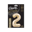 Number B&C Champagne Champagne colored number 2 foil balloon 85 cm