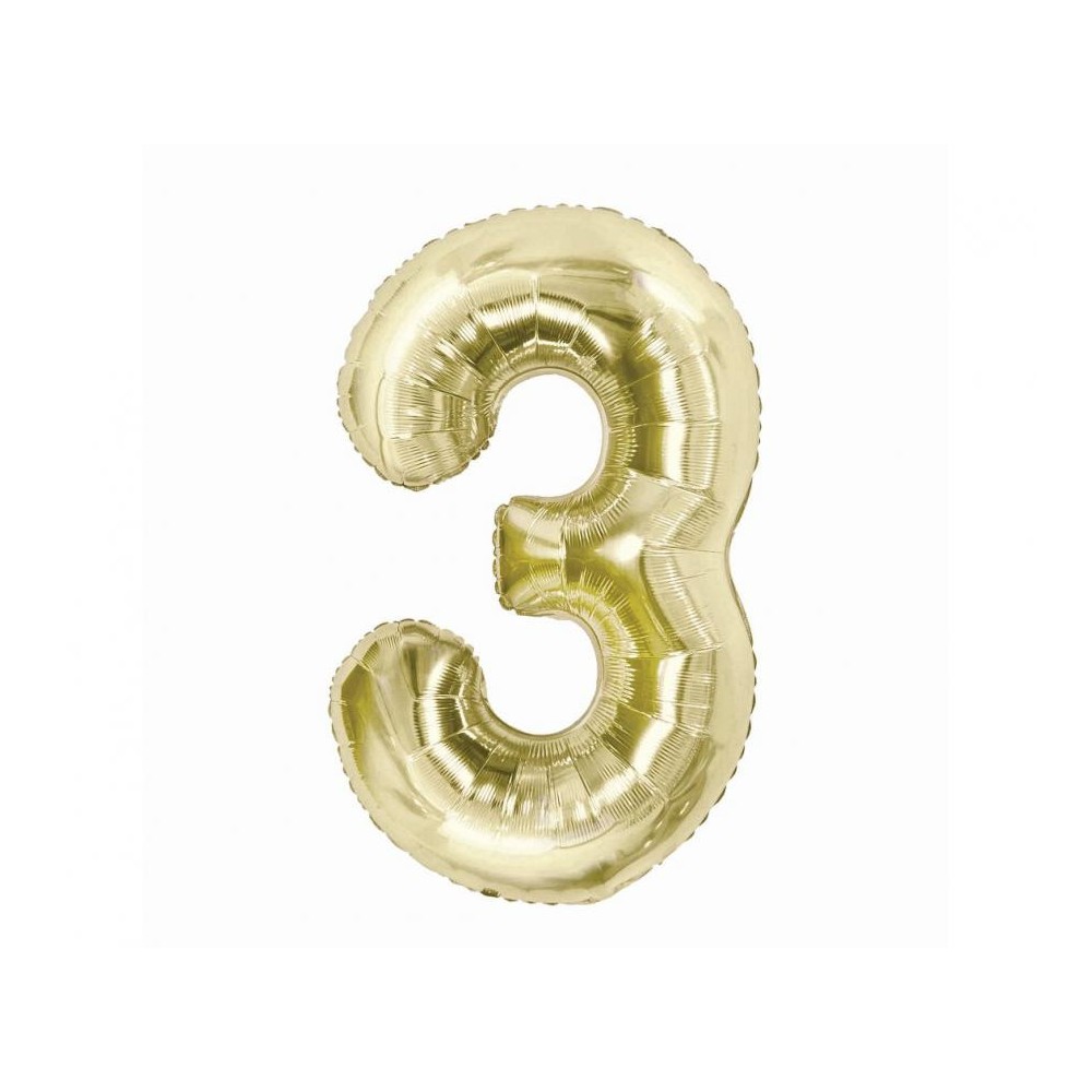 Number B&C Champagne Champagne Color Number 3 Foil Balloon 85 cm