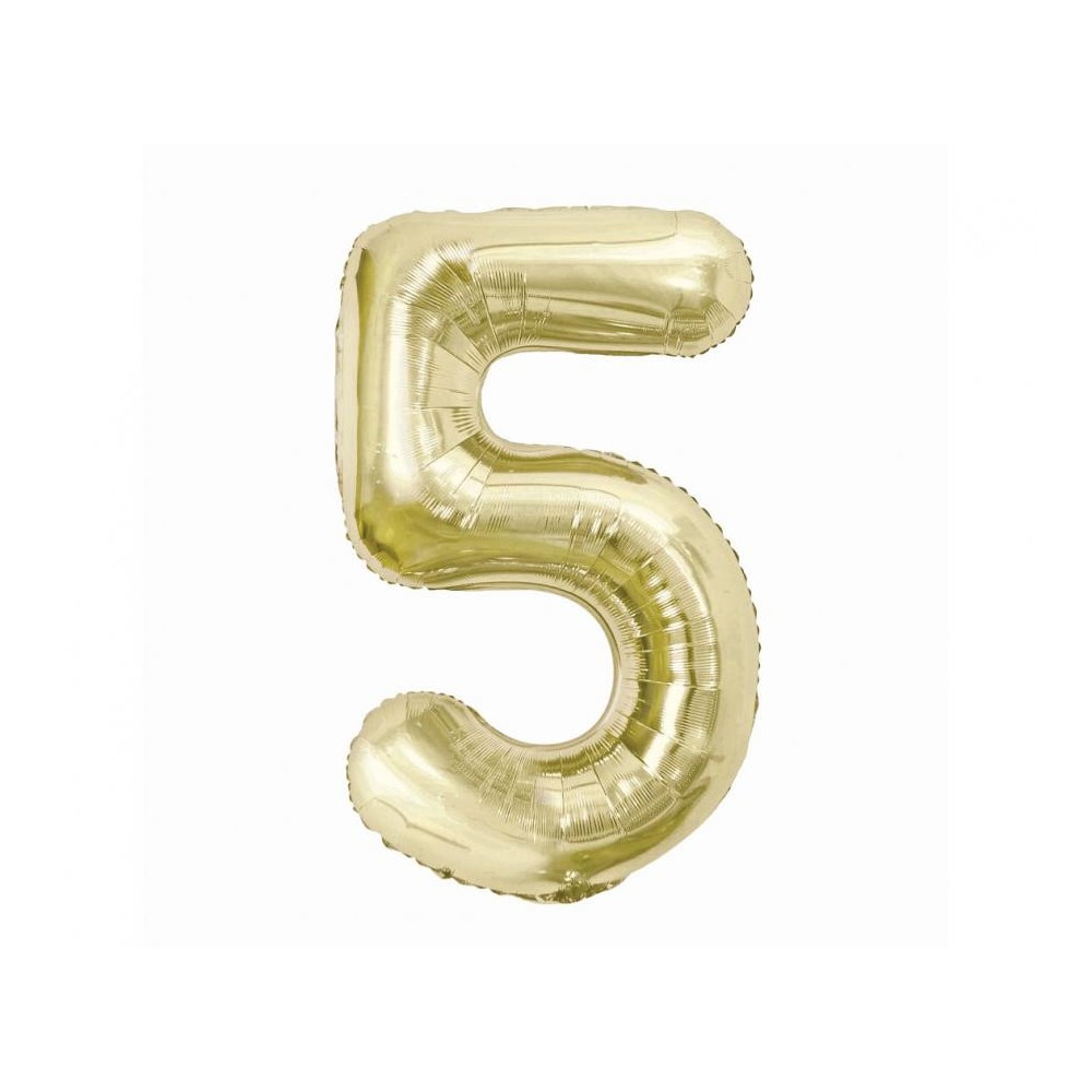 Number B&C Champagne Champagne-colored number 5 foil balloon 85 cm