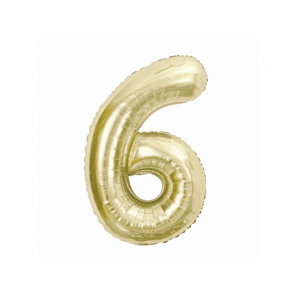 Number B&C Champagne Champagne color number 6 foil balloon 85 cm