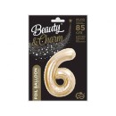 Number B&C Champagne Champagne color number 6 foil balloon 85 cm