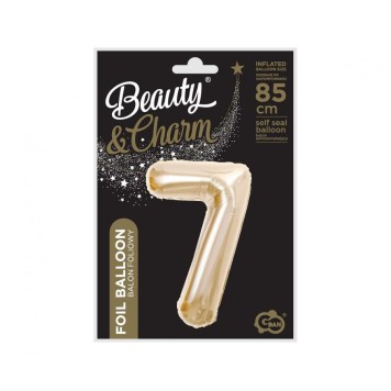 Number B&C Champagne Champagne-colored foil balloon number 7, 85 cm