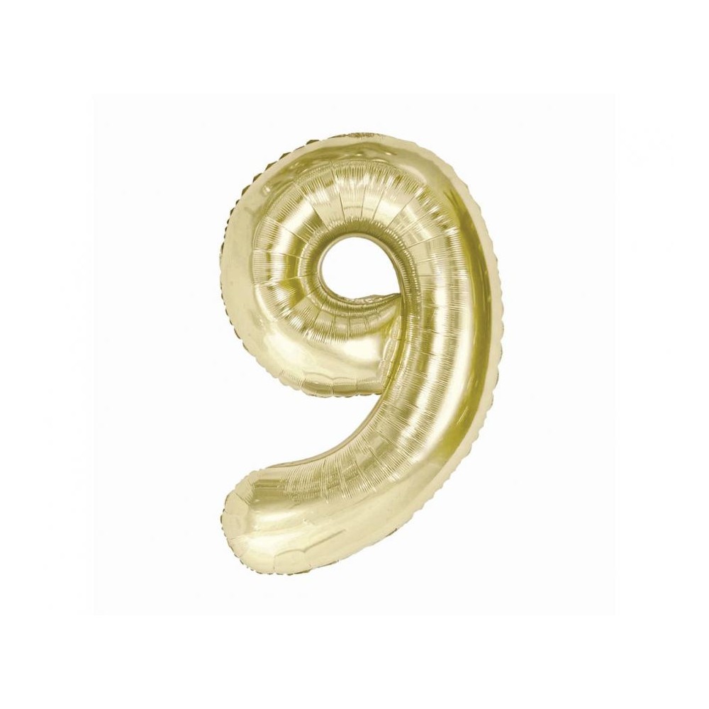 Number B&C Champagne Champagne-colored number 9 foil balloon 85 cm