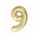 Number B&C Champagne Champagne-colored number 9 foil balloon 85 cm