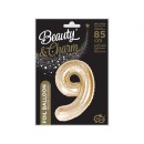 Number B&C Champagne Champagne-colored number 9 foil balloon 85 cm