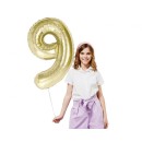 Number B&C Champagne Champagne-colored number 9 foil balloon 85 cm
