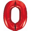 Number Red Red Number 0 Foil Balloon 85 cm