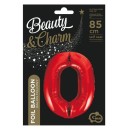 Number Red Red Number 0 Foil Balloon 85 cm