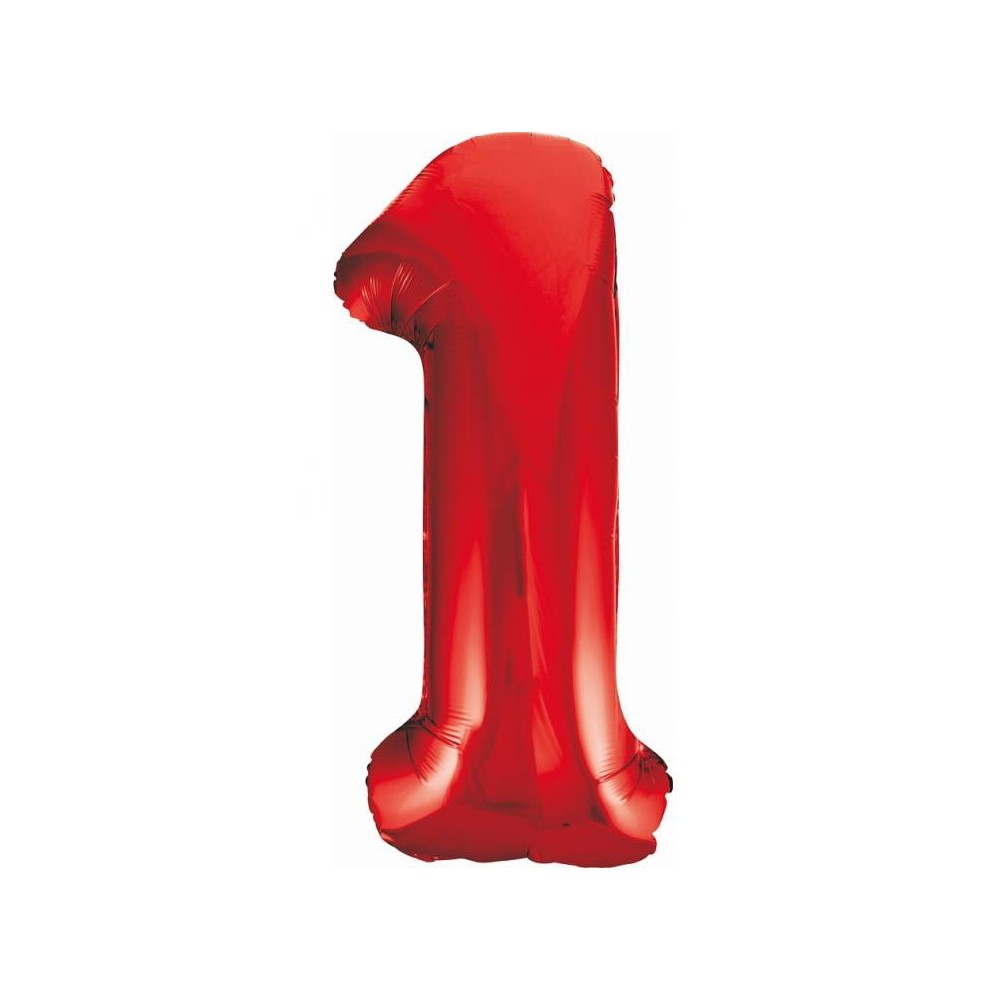 Number Red Red Number 1 Foil Balloon 85 cm