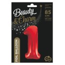 Number Red Red Number 1 Foil Balloon 85 cm
