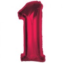 Number Red Red number 1 foil balloon 92 cm