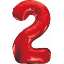 Number Red Red Number 2 Foil Balloon 85 cm