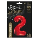 Number Red Red Number 2 Foil Balloon 85 cm