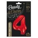 Number Red Red number 4 foil balloon 85 cm
