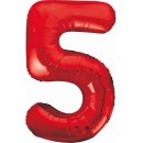 Number Red Red number 5 foil balloon 85 cm
