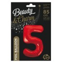 Number Red Red number 5 foil balloon 85 cm