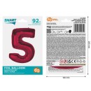 Number Red Red number 5 foil balloon 92 cm