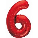 Number Red Red number 6 foil balloon 85 cm